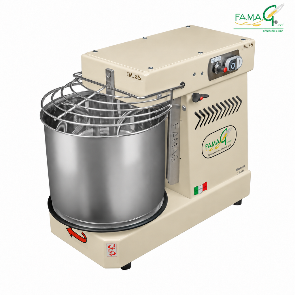 Famag IM8-S 10-Speed Removable Bowl Spiral Dough Mixer - Oyster