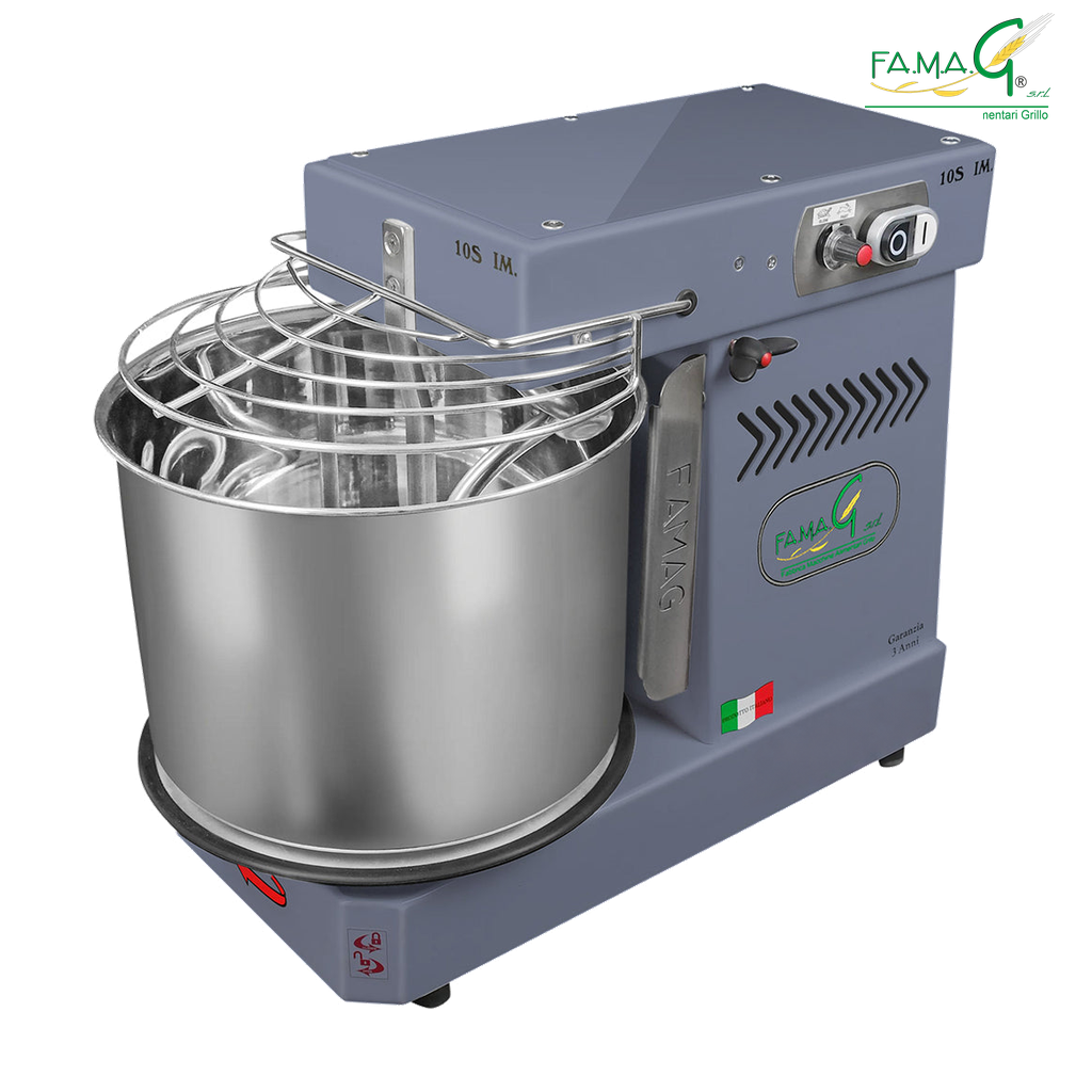 Famag IM10-S 10-Speed Removable Bowl Spiral Dough Mixer - Dark Silver