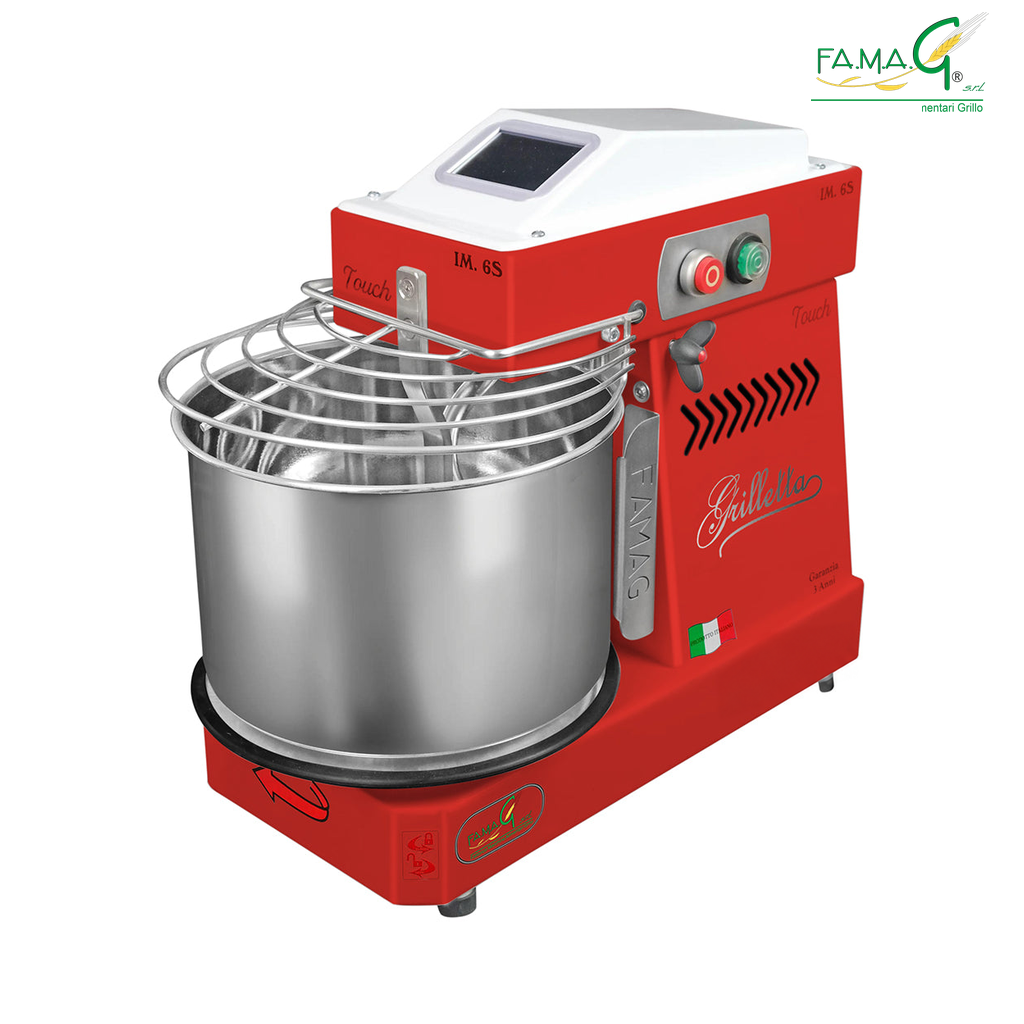 Famag IM6-S High Hydration Touch Removable Bowl Spiral Dough Mixer - Maraschino