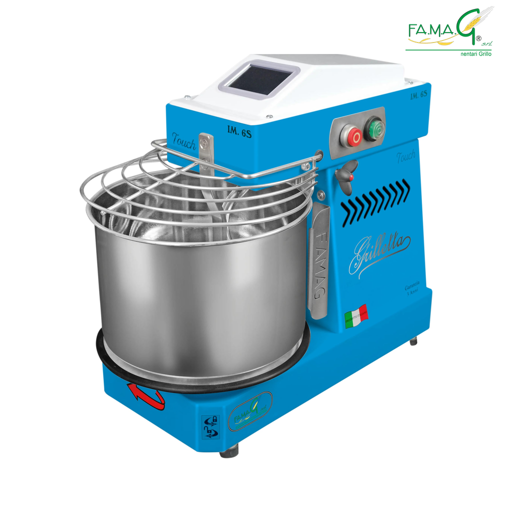 Famag IM6-S High Hydration Touch Removable Bowl Spiral Dough Mixer - Azzurro