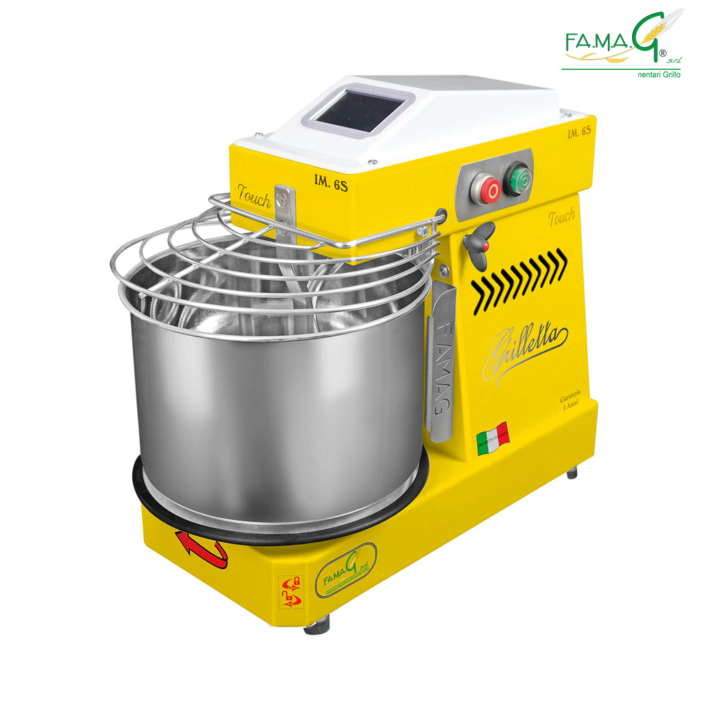 Famag IM6-S High Hydration Touch Removable Bowl Spiral Dough Mixer - Mustard