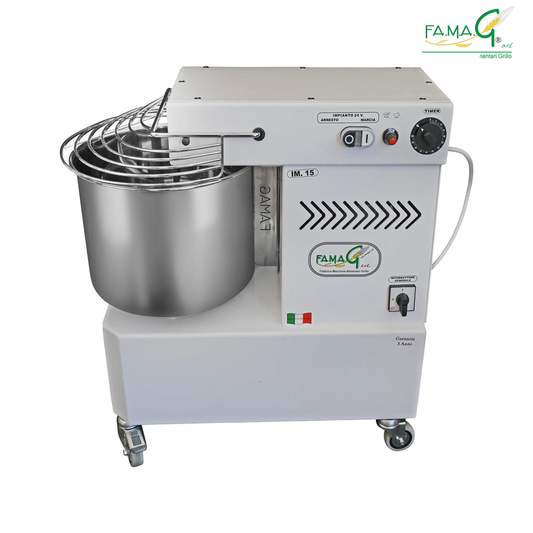 Famag IM15 10-Speed High Hydration Spiral Dough Mixer - side view