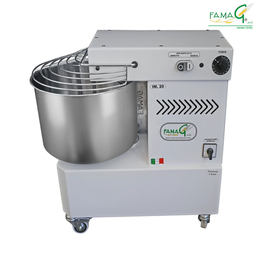 Famag IM20 Single Speed Spiral Dough Mixer - side view