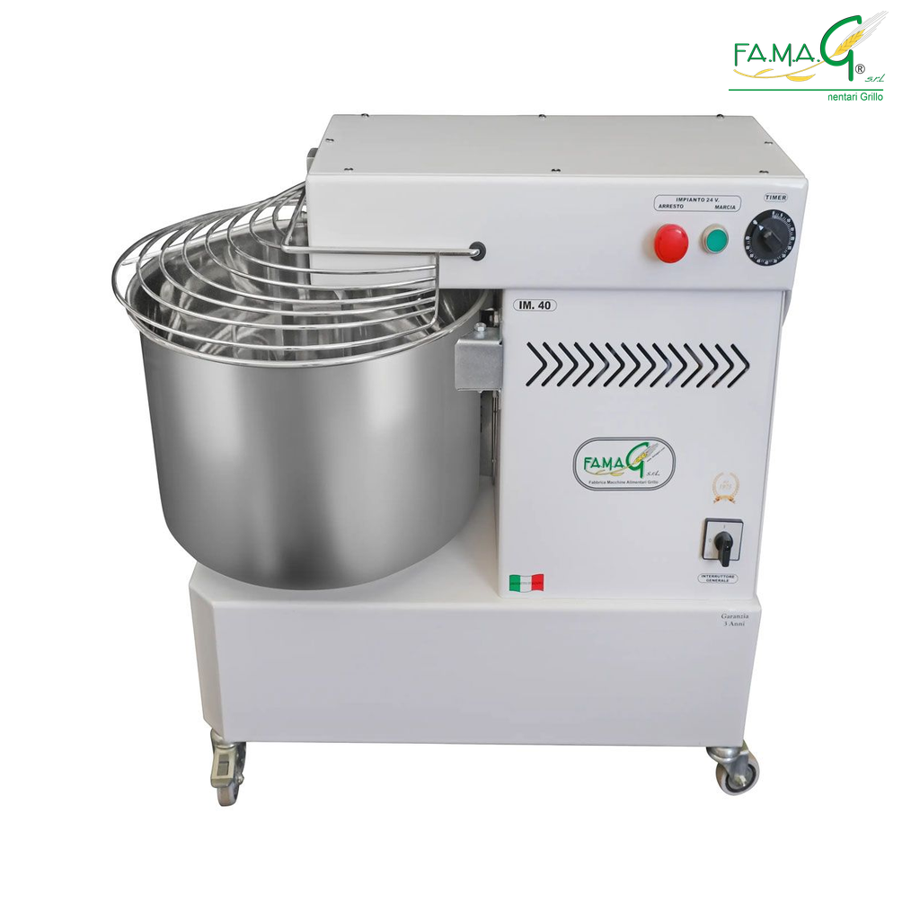 Famag IM40 Single Speed Spiral Dough Mixer - side view
