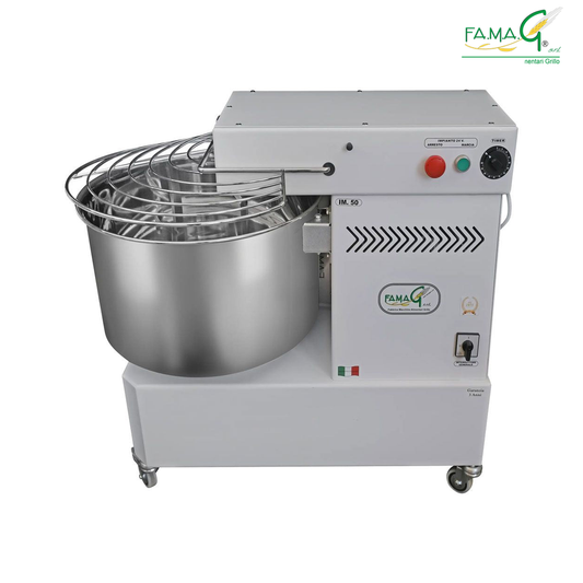 Famag IM50 Single Speed Spiral Dough Mixer - side view