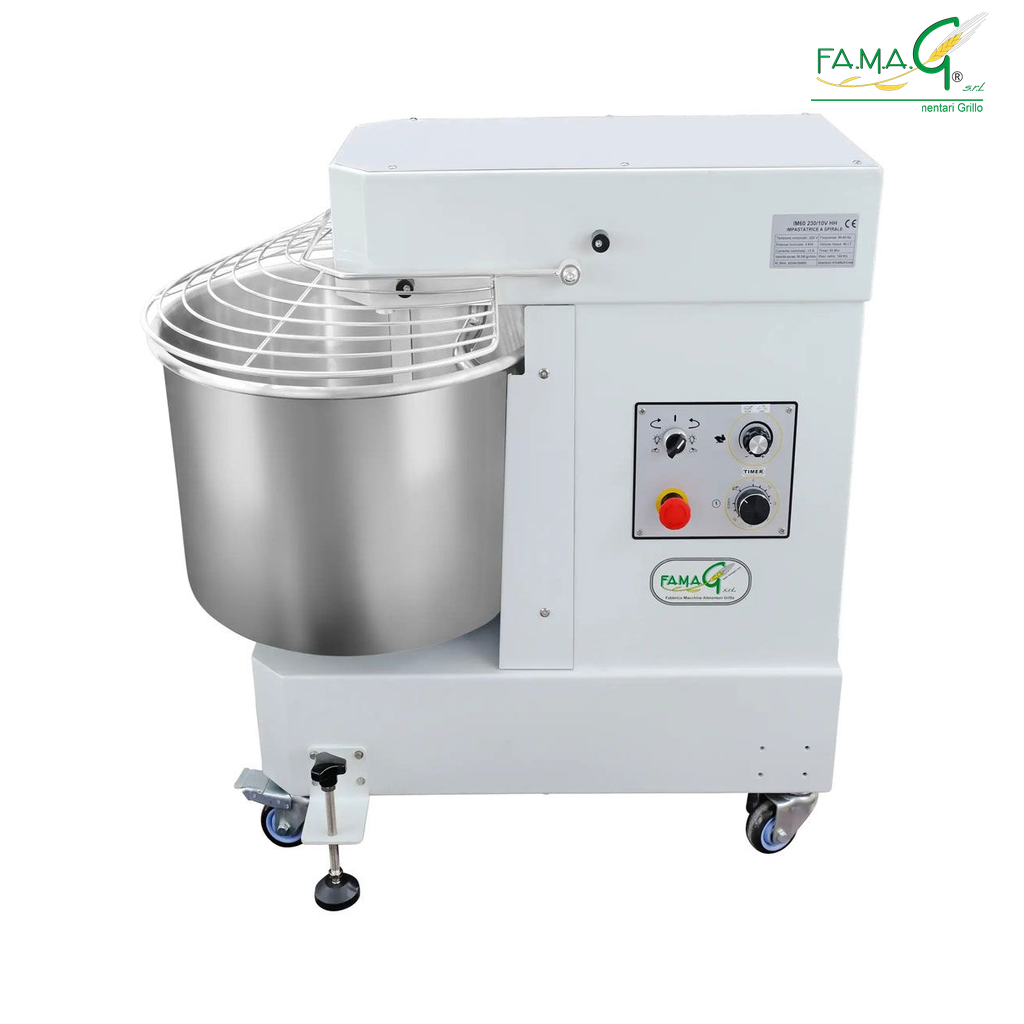 Famag IM60 10-Speed High Hydration Spiral Dough Mixer - side view
