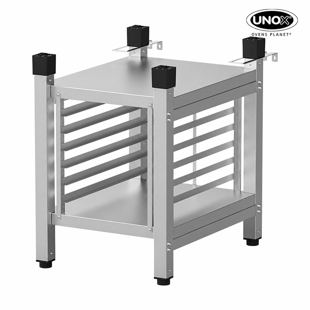 Unox The multifunctional support ideal for storing trays safely and place your oven at the perfect height to work. XWCRC-0613-H.