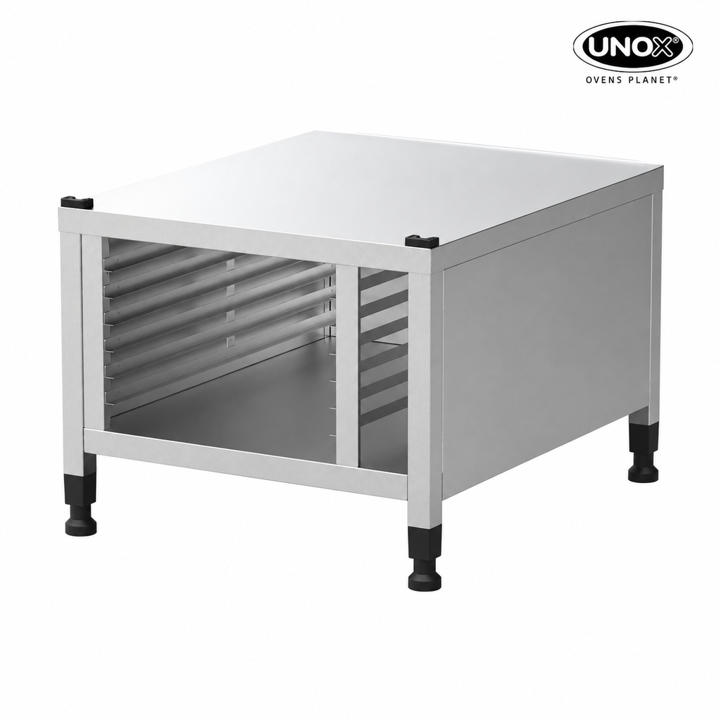 Unox The multifunctional support ideal for storing trays safely and place your oven at the perfect height to work. Equipped with side covers. XWDMA-0621-H.