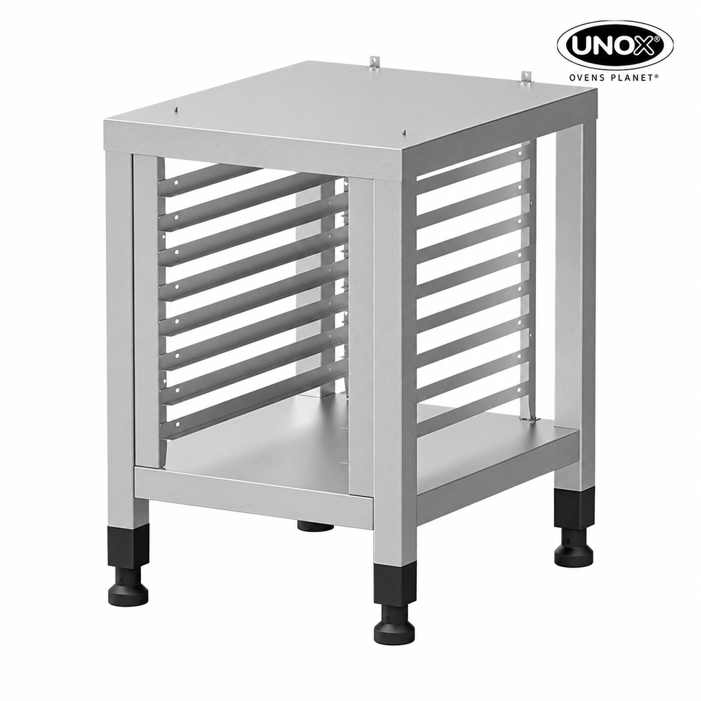 Unox The multifunctional support ideal for storing trays safely and place your oven at the perfect height to work. XWPRA-0823-H.