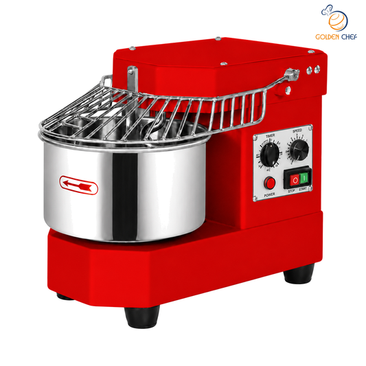 Golden Chef Spiral Mixer DH-8W Red - 9-Speed Control Panel