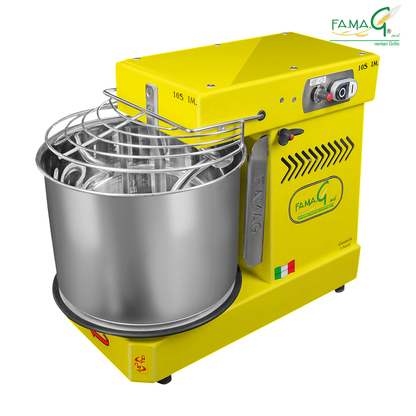 Famag IM10-S 10-Speed Removable Bowl Spiral Dough Mixer - Mustard
