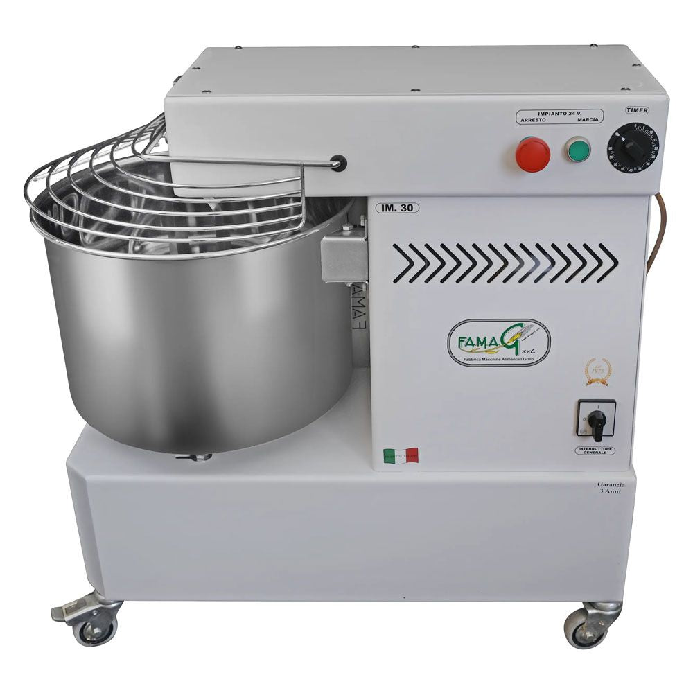 Famag IM30 Single Speed Spiral Dough Mixer - side view