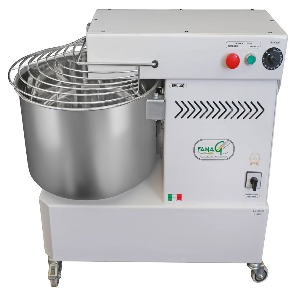 Famag IM40 Single Speed Spiral Dough Mixer - side view