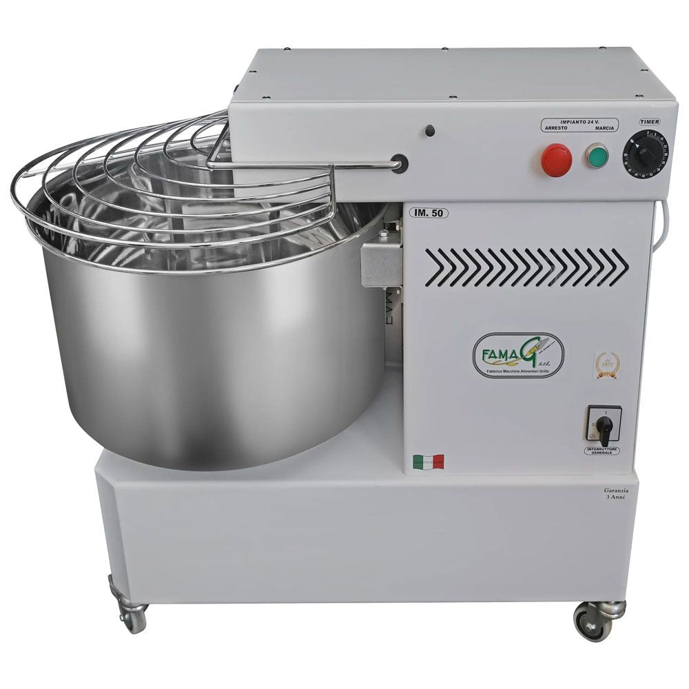 Famag IM50 Single Speed Spiral Dough Mixer - side view