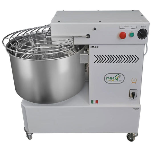 Famag IM50 Single Speed Spiral Dough Mixer - side view