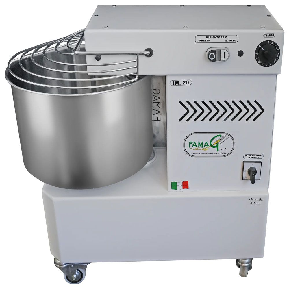 Famag IM20 Single Speed Spiral Dough Mixer - side view