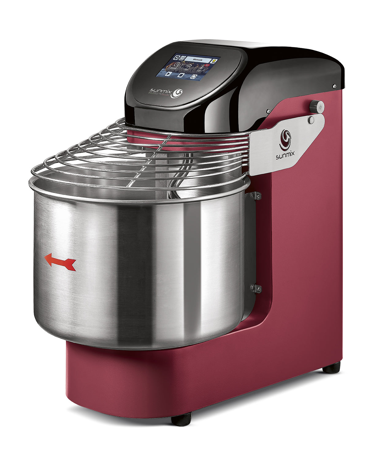 Sunmix EVO15 spiral dough mixer in Rosso Rubino