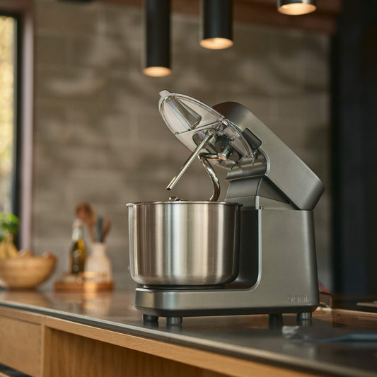 Ooni Halo Pro Spiral Dough Mixer on a kitchen countertop