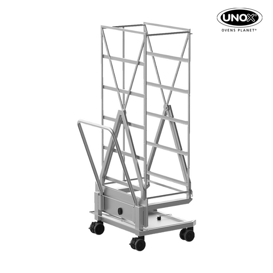 Unox Trolley to cook and cool leavened goods with the tray-flipping system. Structure made of AISI 316L steel. XEBTL-05PN.