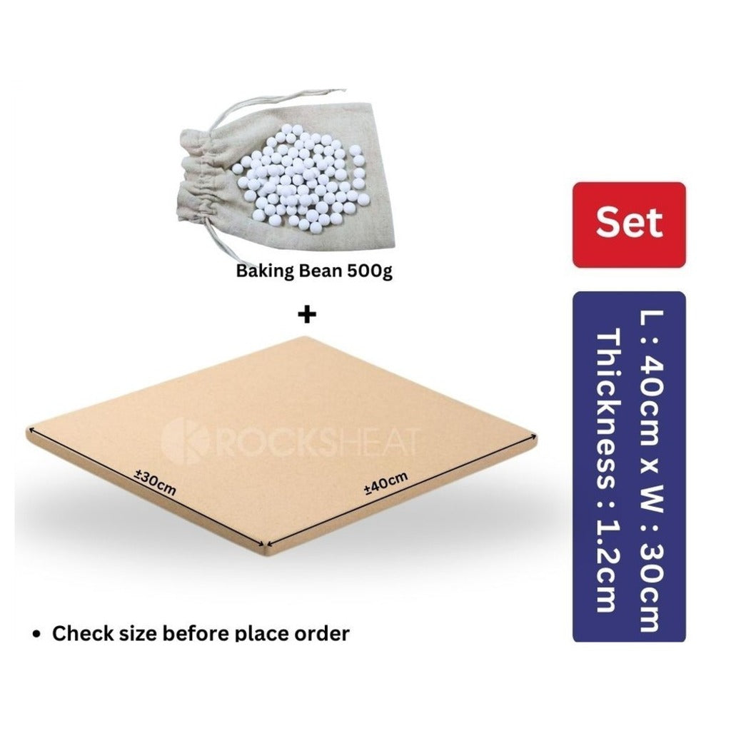 Rocksheat baking stone 40 x 30 cm with 500 g baking beans