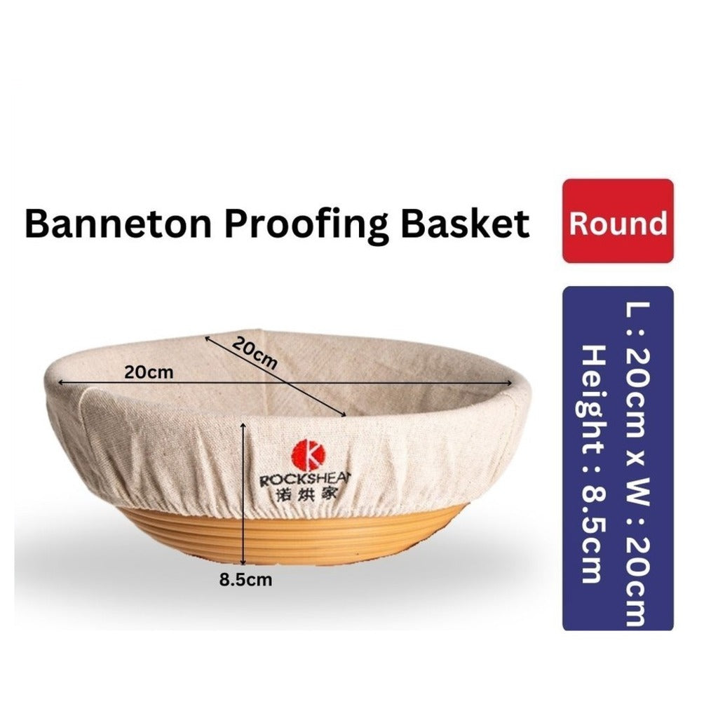 Rocksheat banneton round 20 x 8.5 cm, dark brown