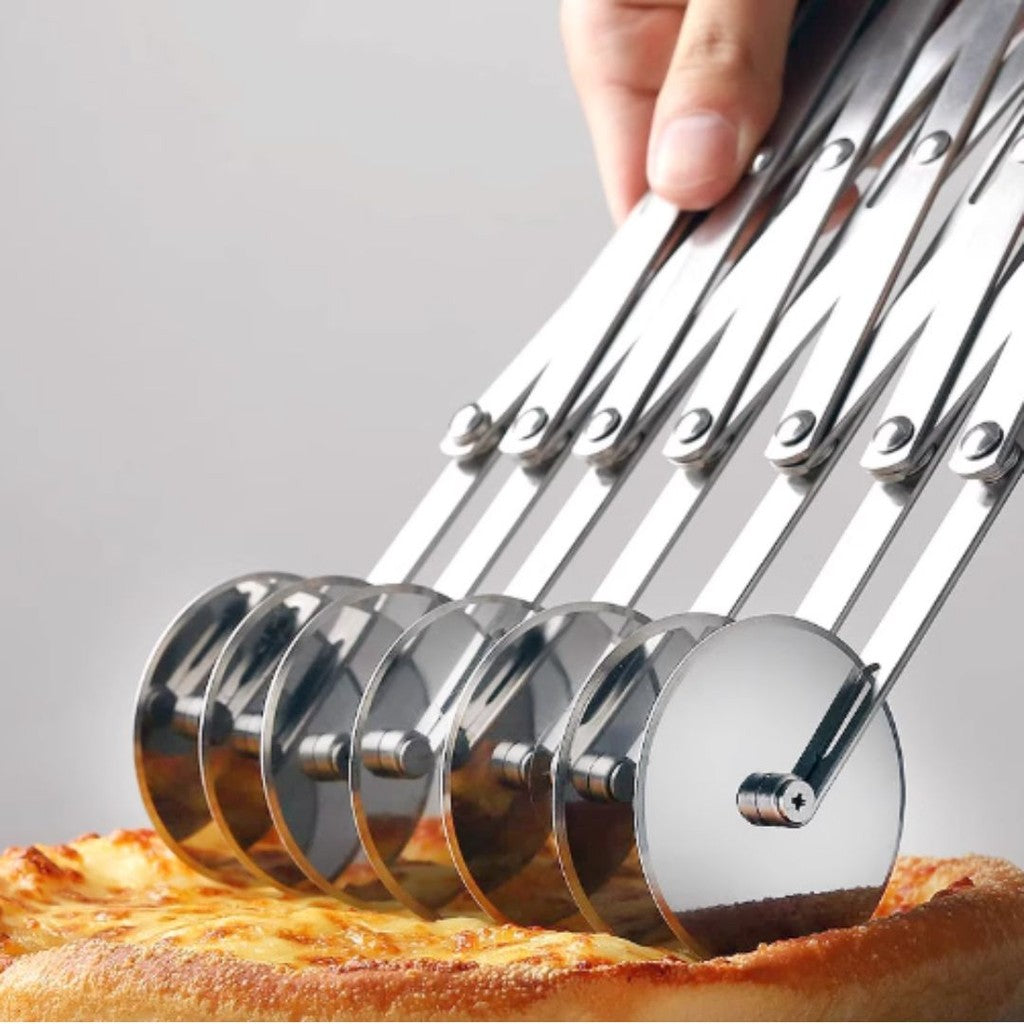 Cutting pizza with the roller cutter