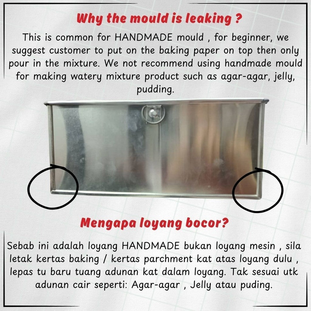 Line handmade moulds with baking paper