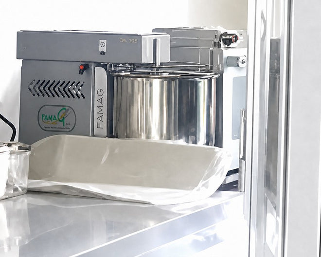 Famag IM10-S spiral mixer on a bakery bench, customer photo from a Shopee review