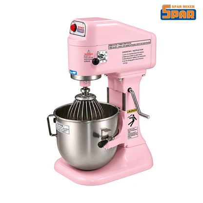SPAR SP-800 8L planetary mixer in Pink on white background