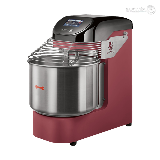 Sunmix EVO20 spiral dough mixer in Rosso Rubino