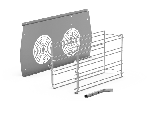 Unox This kit includes everything you need to install lateral supports that allow you to use 660x460 trays instead of 600x400 trays. XC675.