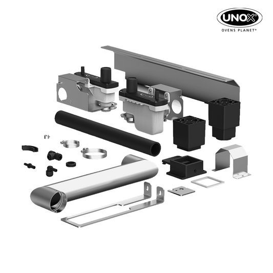 Unox It includes all the necessary parts for installing two stacked electric ovens. XECQC-0013-E.