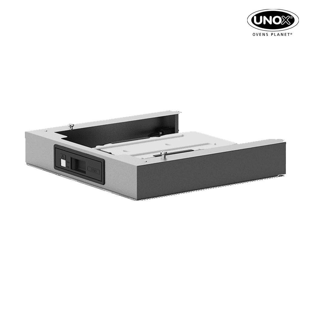 Unox Water tank for oven positioned on counter. 4 liters capacity. XHC020.