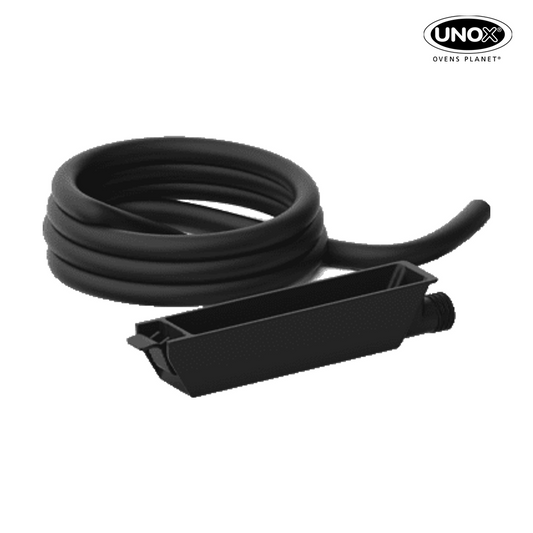 Unox Includes a hose with a connector to easily drain crumbs and water from collection drawer. XHC054.