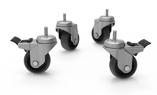 Unox They make cleaning easier. The kit includes 2 wheels with a brake, 2 wheels without a brake, and wall-mounting chains. XUC010.