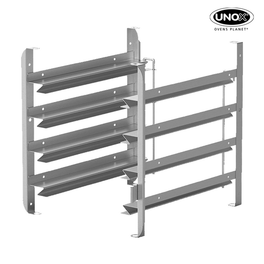 Unox It allows the use of GN 1/1 and 600x400 trays. TG990 tray not compatible with lateral supports. XUC055.