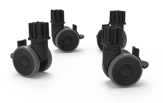 Unox They make cleaning easier. The kit includes 2 wheels with a brake, 2 wheels without a brake, and wall-mounting chains. XUC225.