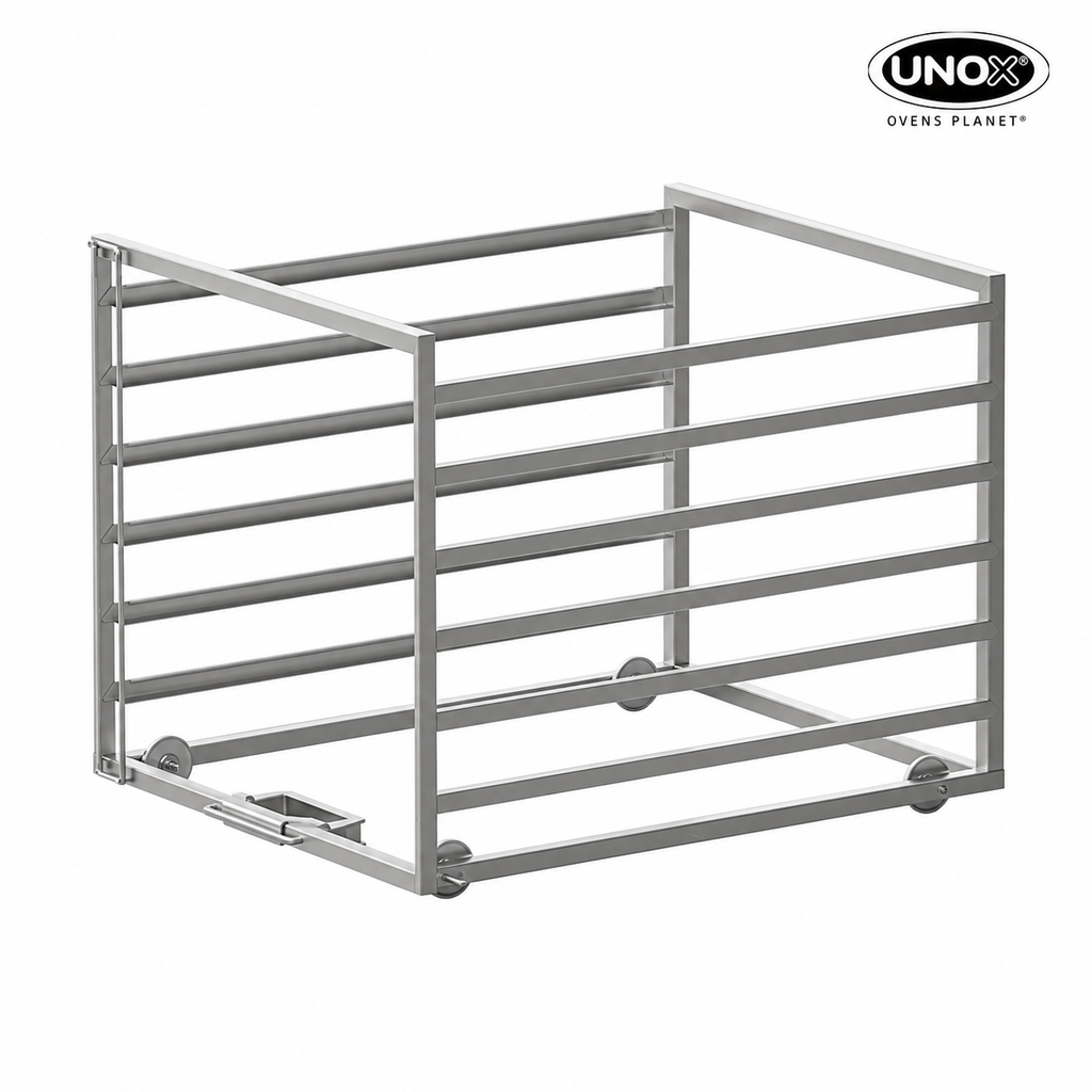 Unox It allows rapid loading and extraction of the trays, reducing the amount of time the door is open. XWVBC-0621.